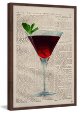 "Strawberry Cocktail" Framed Painting Print, 16"x24"