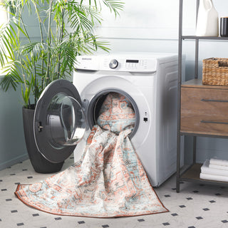 Safavieh Arizona Machine-Washable Collection ARZ928 Rug, Turquoise/Rust, 9'x12'