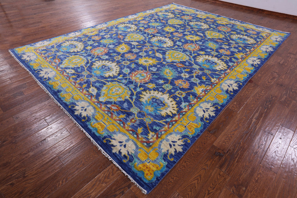 Turkish Oushak Handmade Wool Rug 10' 3" X 14' 1" - Q13267