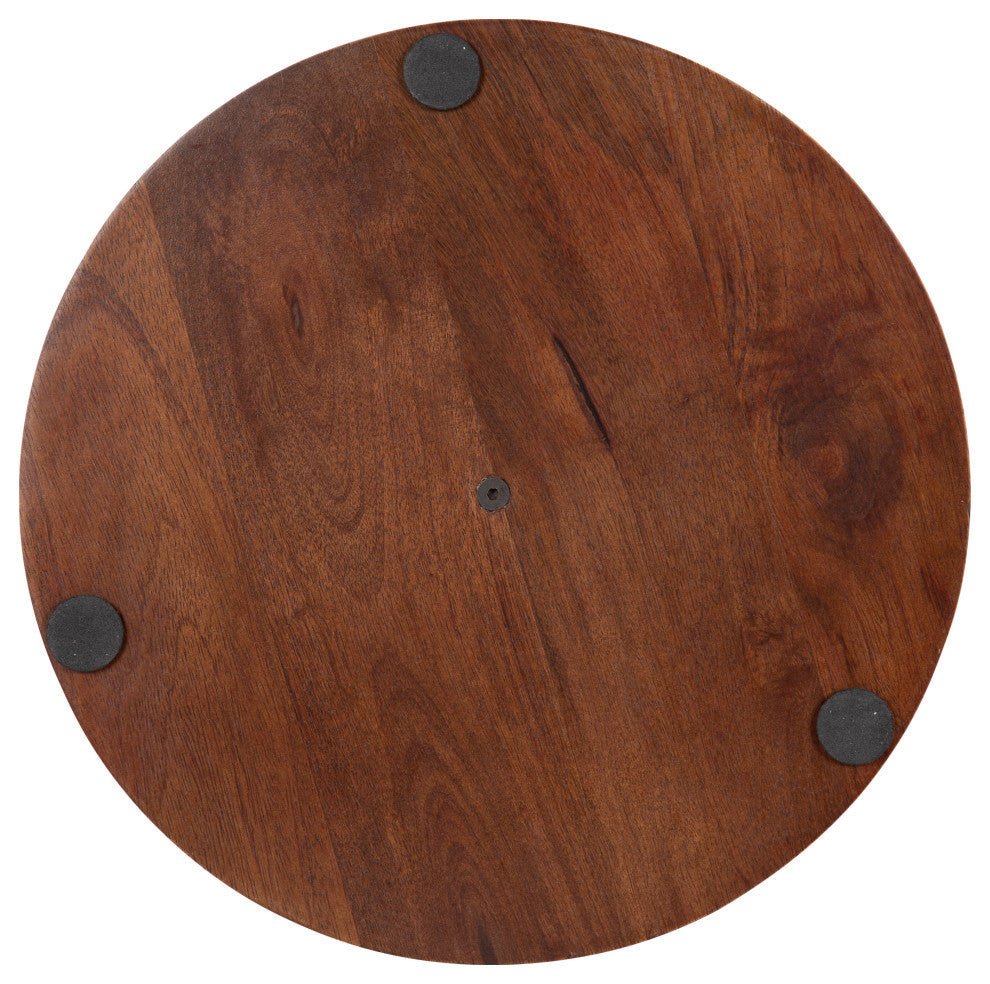 Lipton Tiered Decorative Tray, Walnut Brown/Gold 13x13x20