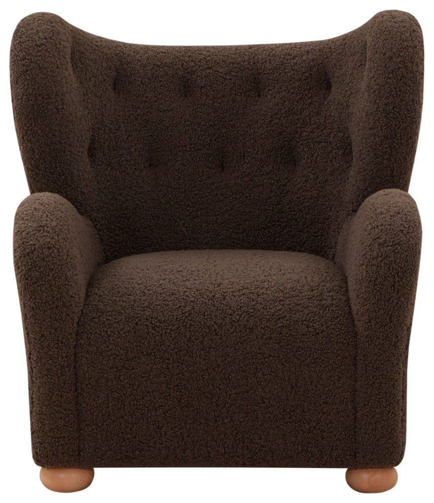 Safavieh Couture Galloway Wingback Accent Chair, Dark Brown/Natural