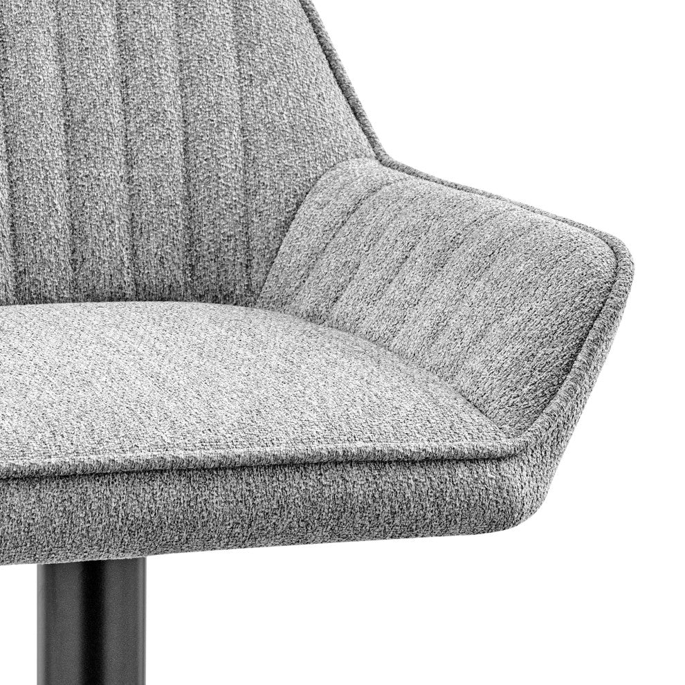 Luther Fabric Gaslift Swivel Bar Stool, Set of 2, Strata Gray
