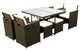 9 Pieces Outdoor Patio Rattan Dining Set Outdoor Space Saving Chairs With Glass