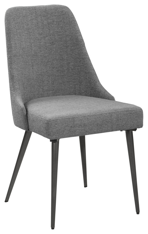 Alan Fabric Upholstered Dining Side Chair Grey, Set of 2