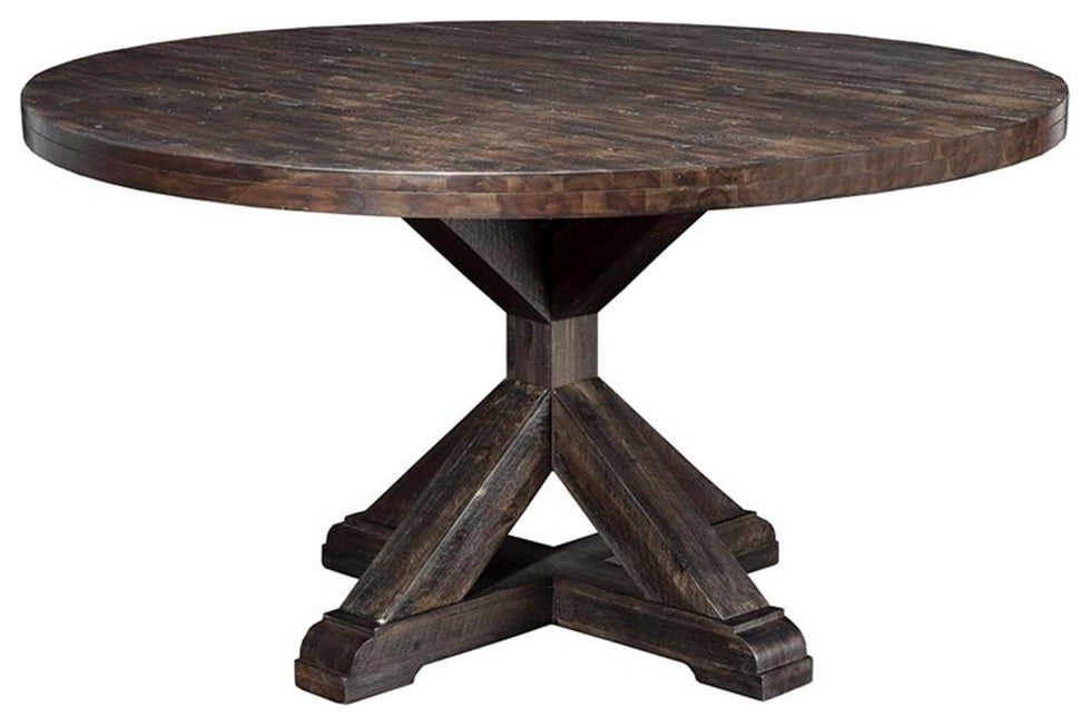 Newberry Round Dining Table, Salvaged Grey