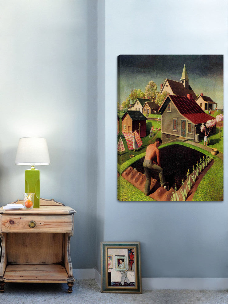 "Spring 1942" Painting Print on Canvas by Grant Wood