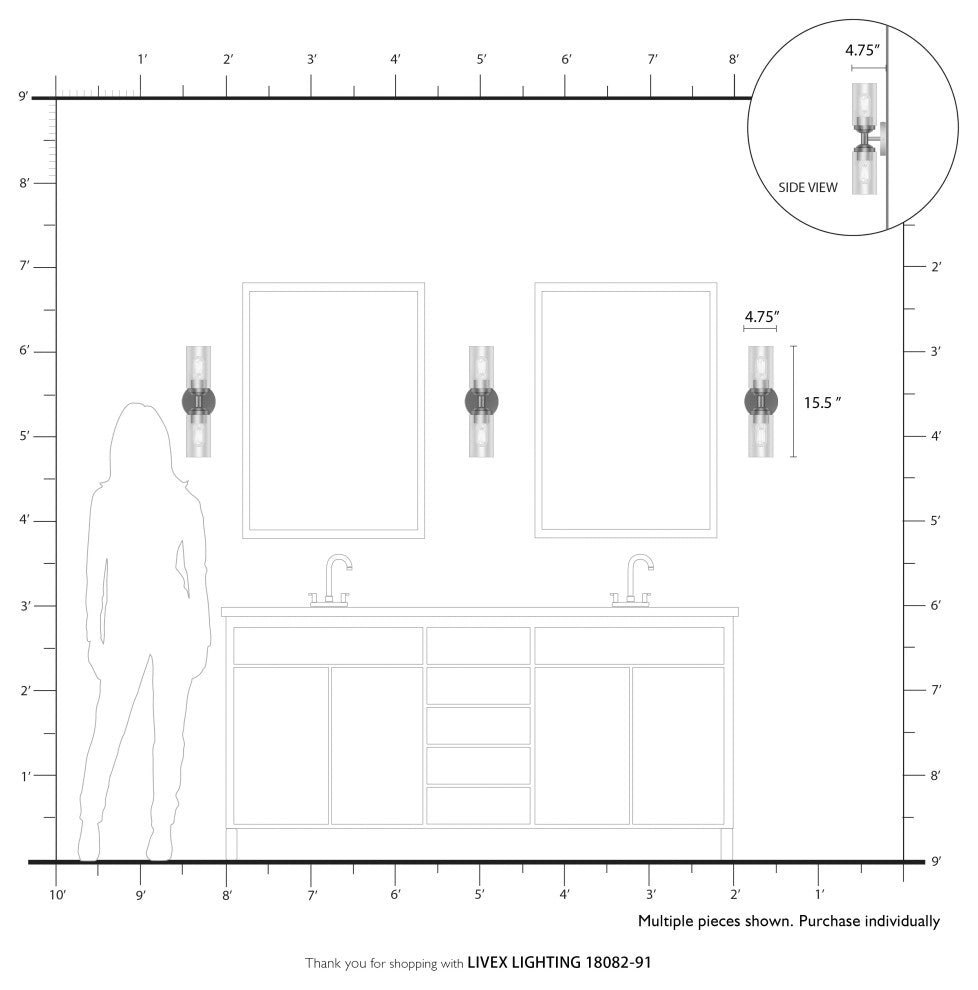 Whittier 2-Light Brushed Nickel Vanity Sconce