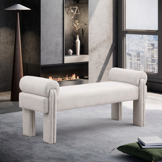 Stefano Upholstered Bench, Beige