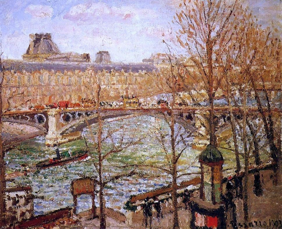 Camille Pissarro The Pont du Carrousel  Afternoon Gallery Wrapped Canvas Print