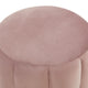 LeisureMod Franklin 19" Round Velvet Ottoman With Gold Base, Pink