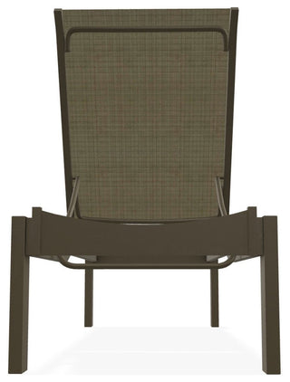 Leeward Sling Stackable Outdoor Chaise Lounge, Elevation Stone/Beachwood