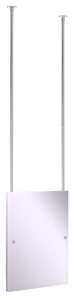 Frameless Rectangle Ceiling Hung Mirror, Polished Chrome