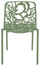 LeisureMod Devon Modern Outdoor Stackable Aluminum Dining Chair, Khaki Green