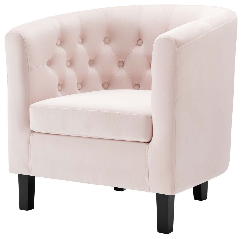 Armchair Accent Chair, Velvet, Pink, Modern, Living Lounge Hotel Hospitality