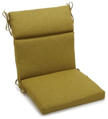 18"x38" Spun Polyester Outdoor Squared Seat/Back Chair Cushion, Avocado