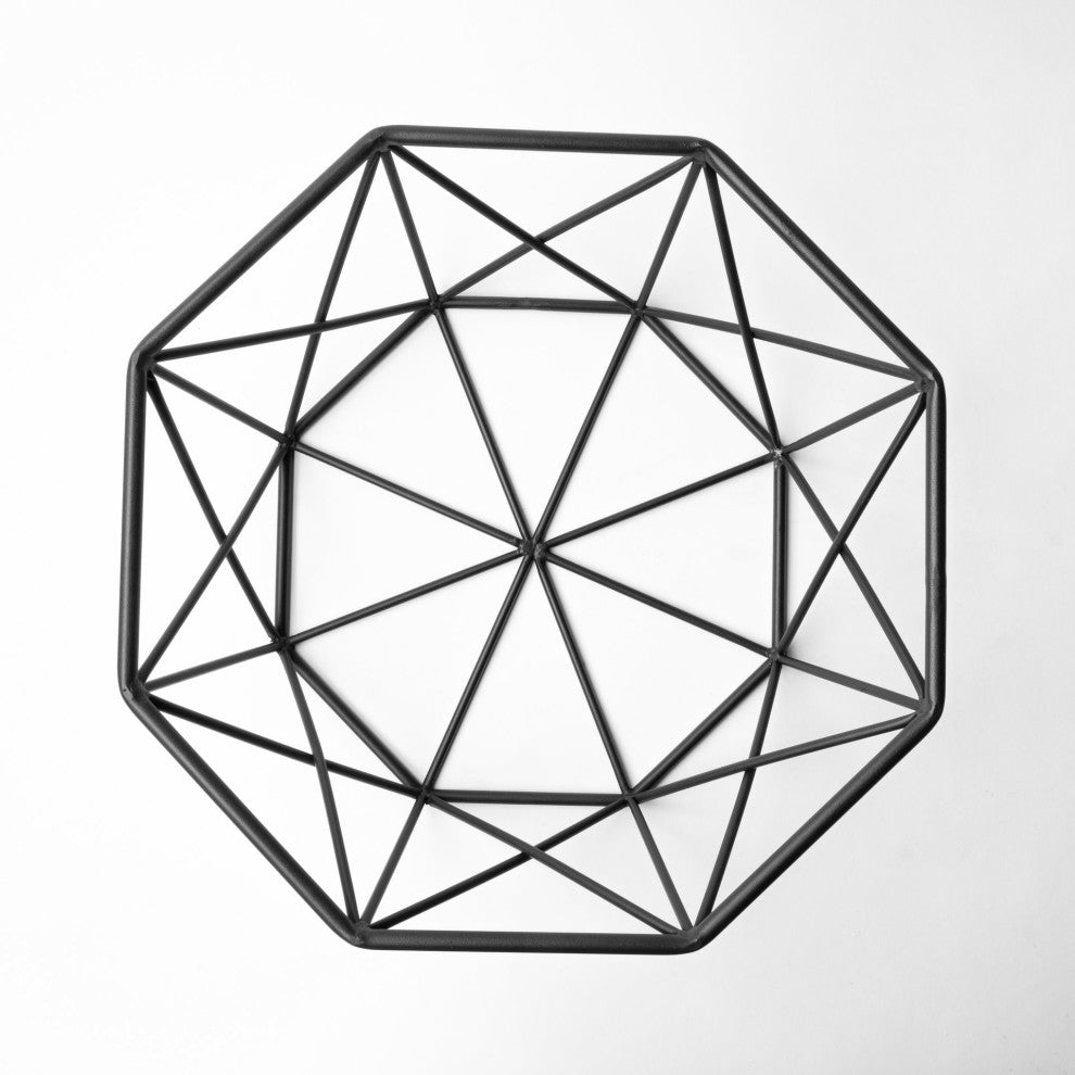 Davy 17Lx17W Black Metal Large Hexagonal Bowl