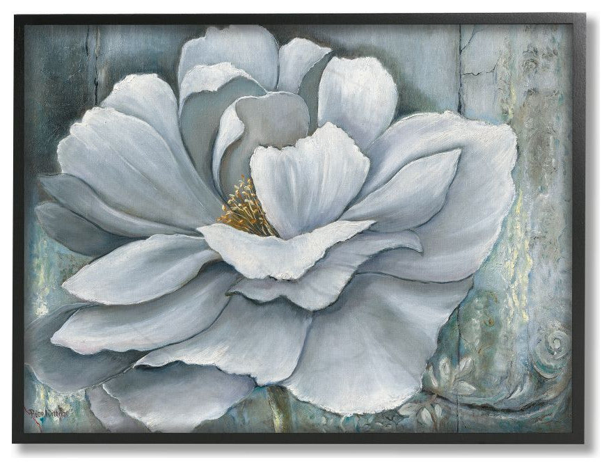 Blue Flower Bloom Painting, 16"x20"