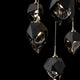 Chrysalis 9-Light Small Crystal Pendant Modern Brass Finish- Long, Black Crystal