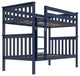Twin Over Twin Solid Wood Bunk Bed with Ladder and Safety Guardrails, Blue