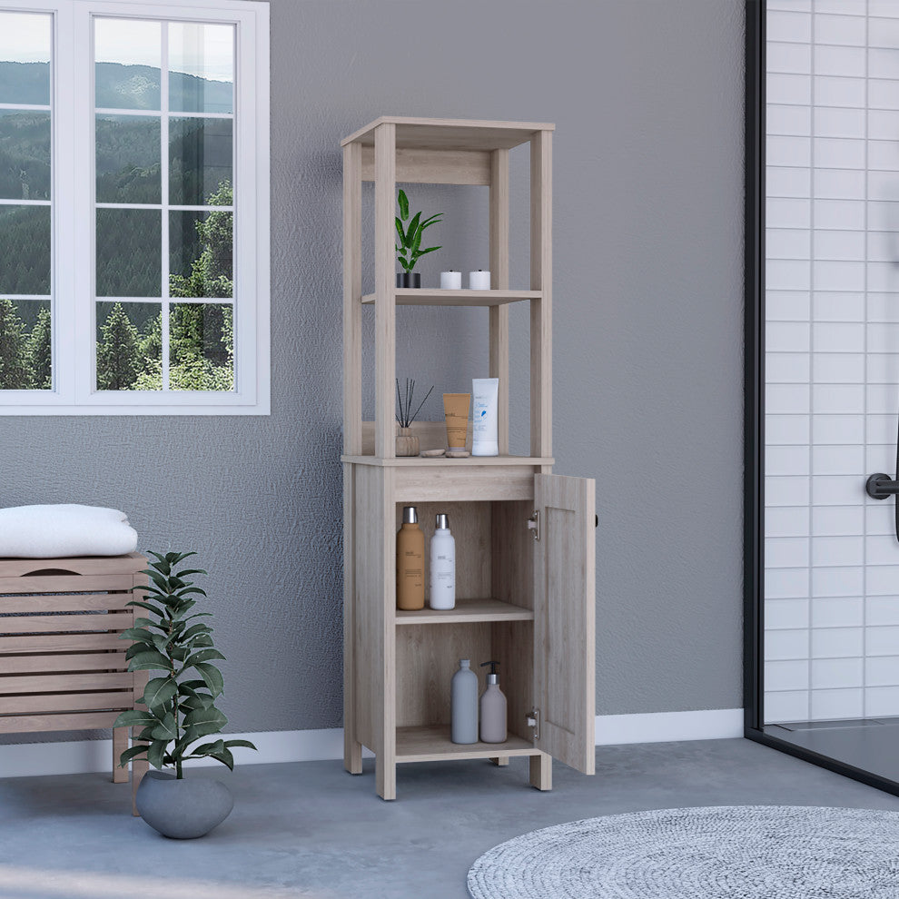 DEPOT E-SHOP New Haven Linen Cabinet, Light Gray