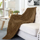 Solid Faux Fur Couch Throw Blanket, Brown