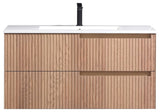 Fiore Wall Mount Modern Bathroom Vanity, Oakwood, 40", Single Sink