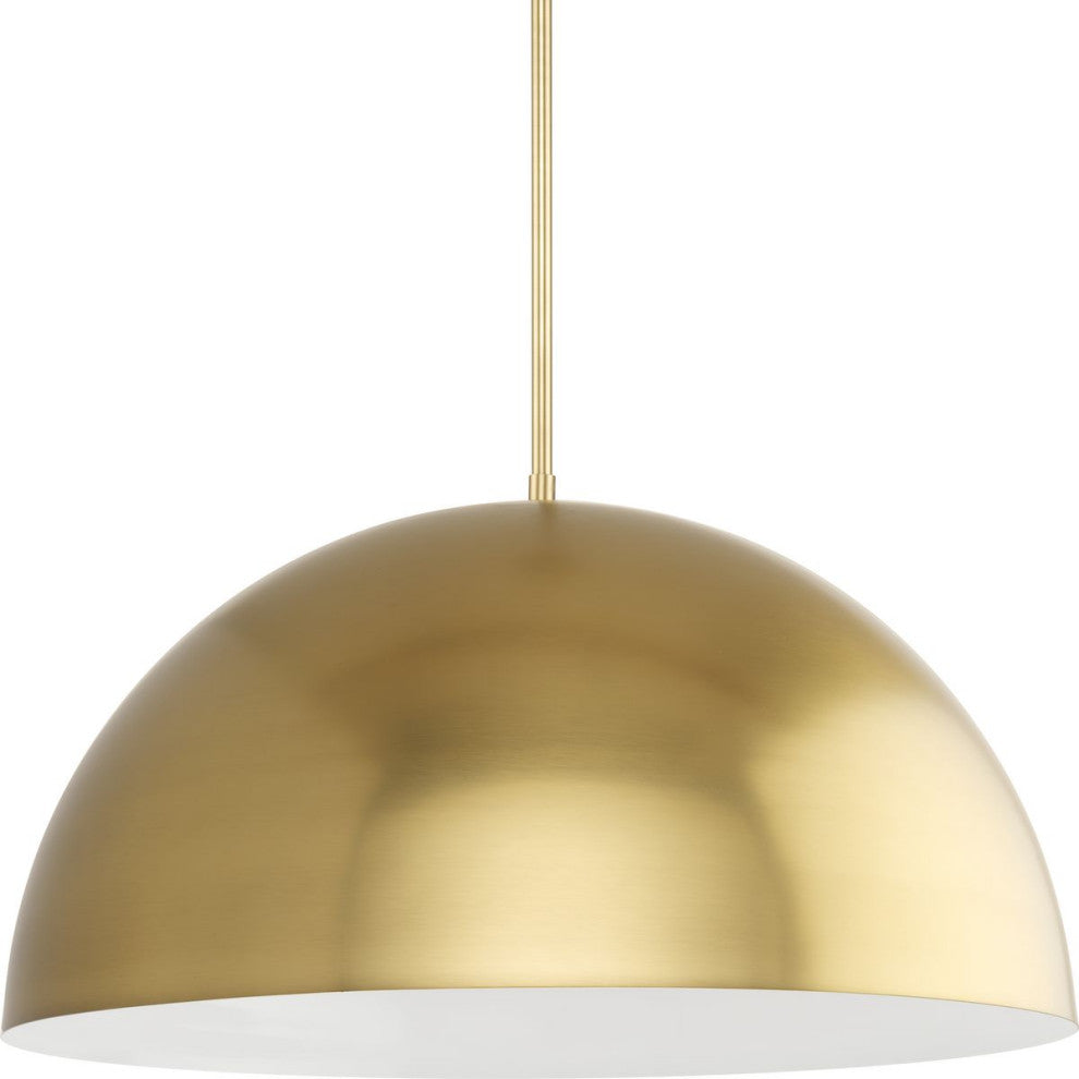 Perimeter Collection One-Light Brushed Gold Modern Pendant With metal Shade