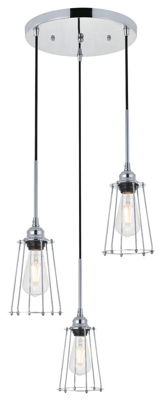 Chrome Finish 3-Light Pendant