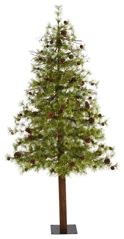 5' Wyoming Alpine Christmas Tree / 100 Clear LED Lights and Pine Cones