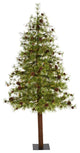 5' Wyoming Alpine Christmas Tree / 100 Clear LED Lights and Pine Cones