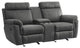 Pemberly Row 20" Modern Microfiber Double Glider Reclining Love Seat in Gray