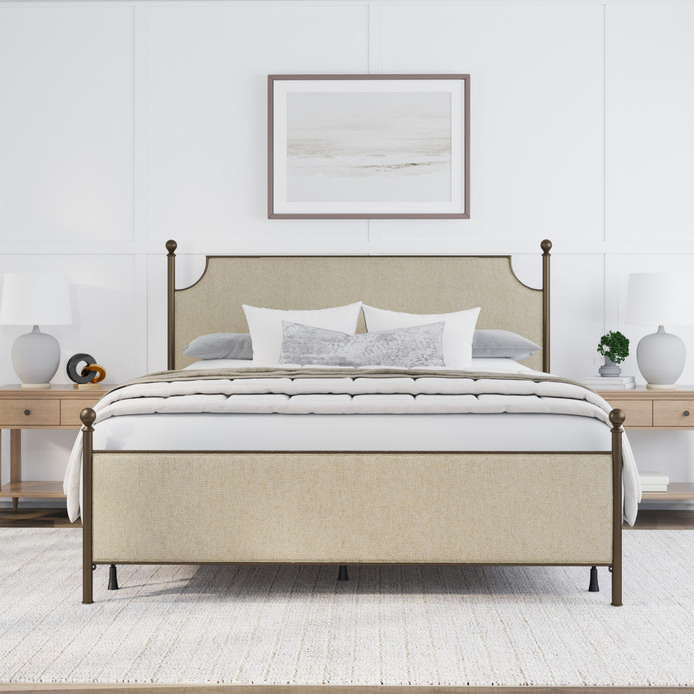 McArthur Metal and Upholstered Bed, Bronze, King