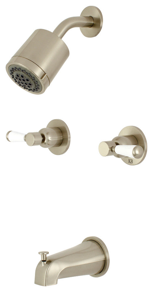 Kingston Brass Two-Handle Tub and Shower Faucet, Brushed Nickel