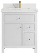 Sonoma 30 Single Sink Reeded Bath Vanity in White 2" Calacatta Laza