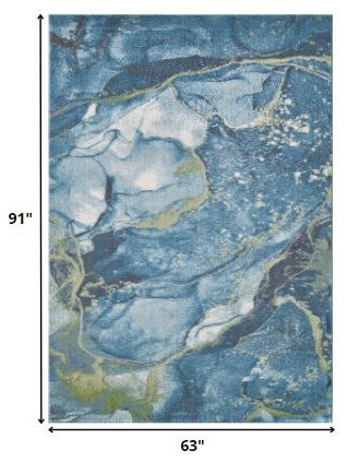 5"x8" Blue Sage Abstract Stone Modern Area Rug
