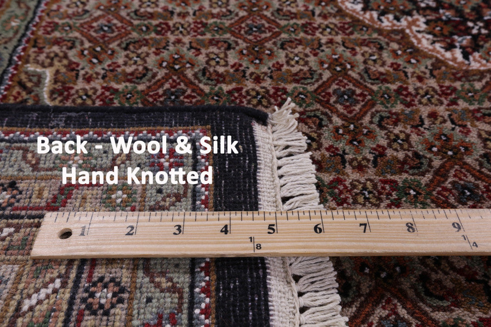 8' 0" X 9' 11" Persian Tabriz Wool & Silk Hand-Knotted Rug - Q13010