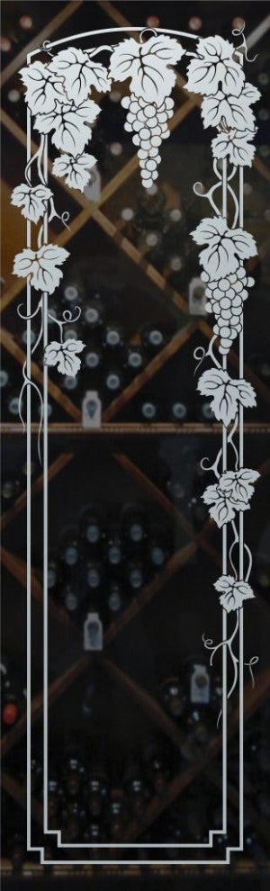 Wine Door - Vineyard Grapes Trellis - Primed - 30" x 80" - Knob on Left -...