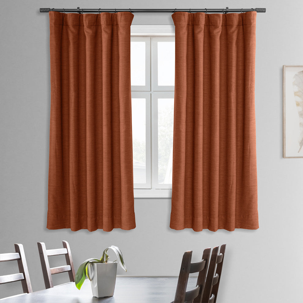 Persimmon Bellino Blackout Room Darkening Curtain Single Panel, 50"x63"