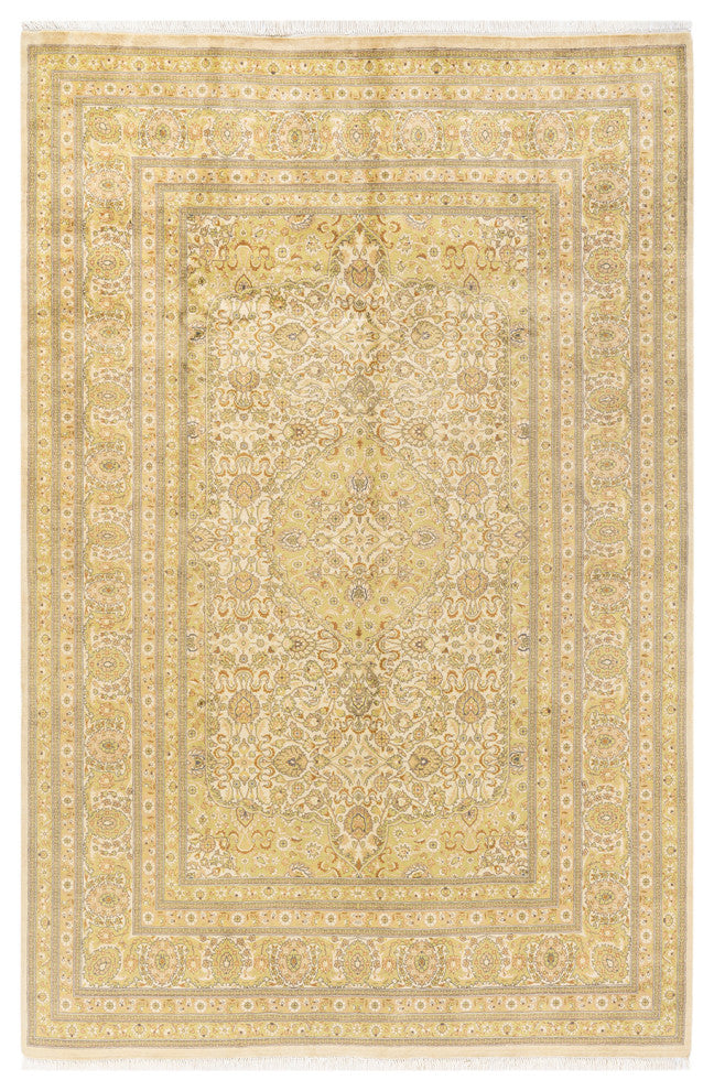 Mogul, One-of-a-Kind Hand-Knotted Area Rug Ivory, 6' 1" x 9' 2"