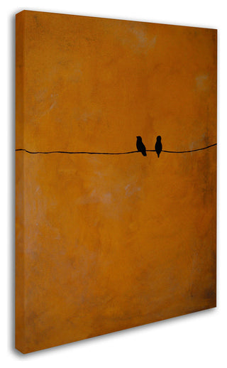 'Bird Pair Yellow' Canvas Art by Nicole Dietz
