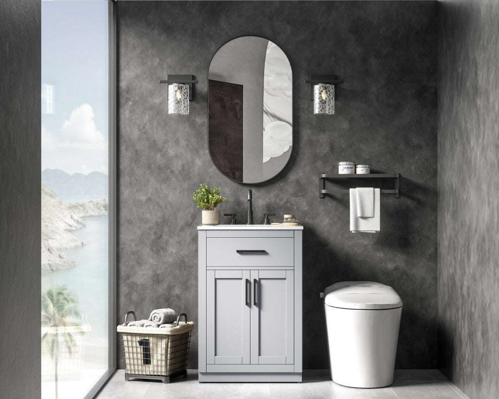 Home Living 24" Single Bathroom Vanity, Grey