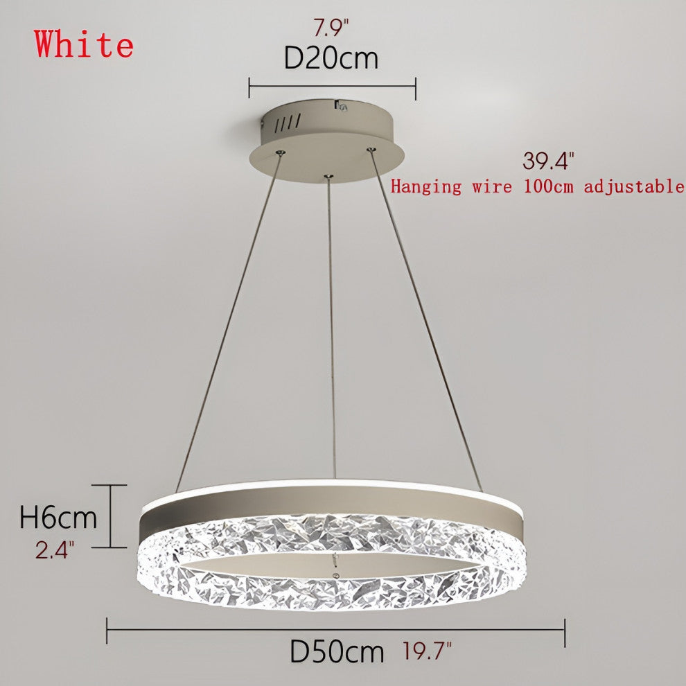Chatel-Saint-Denis | Crystal Chandelier in the Shape of Ring, White, Warm Light