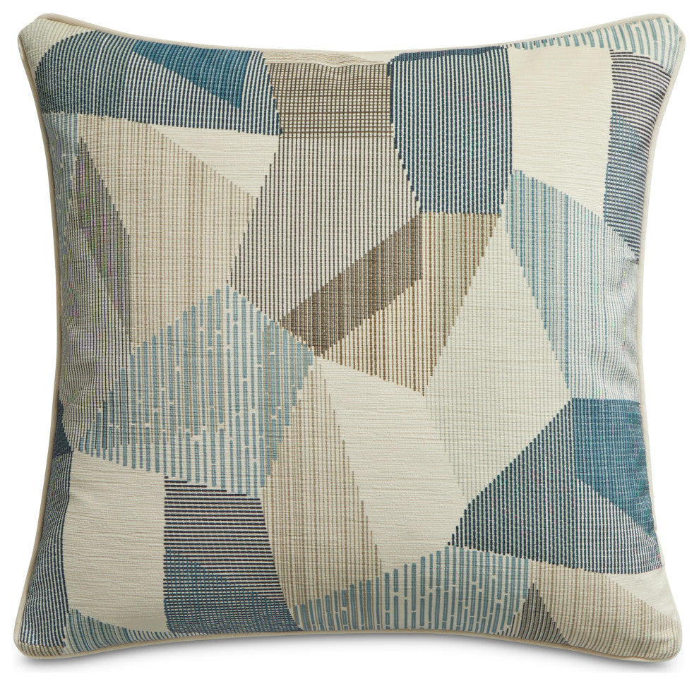 Renue Jetson 19" Velvet Throw Pillow, Set of 2, Mineral Blue