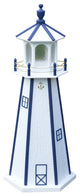 Standard Lighthouse, White & Navy Blue, 4 Foot, Dusk to Dawn Sensor