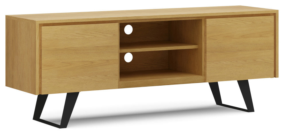 Lowry SOLID ACACIA WOOD TV Media Stand For TVs up to 70 inches, Oak