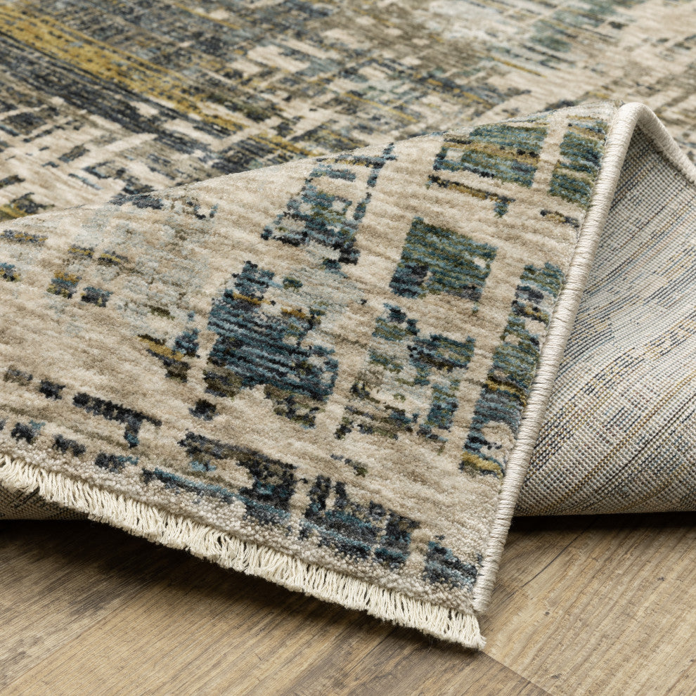 Harlan Modern Mosaic Polyester Area Rug 7'10" x 10'10"