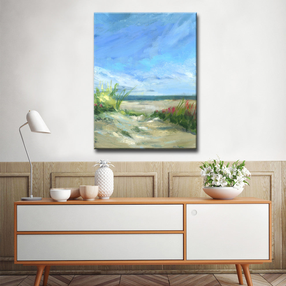 Flowers and Seagrass' Ready2HangArt Canvas by Leslie Owens, 16"x20"