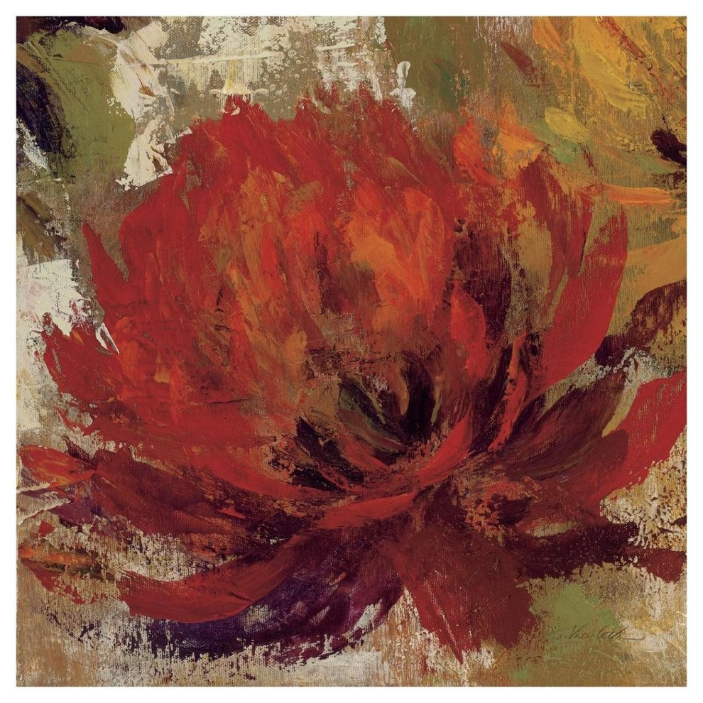 "Fiery Dahlias II - Crop" Digital Paper Print by Silvia Vassileva, 42"x42"