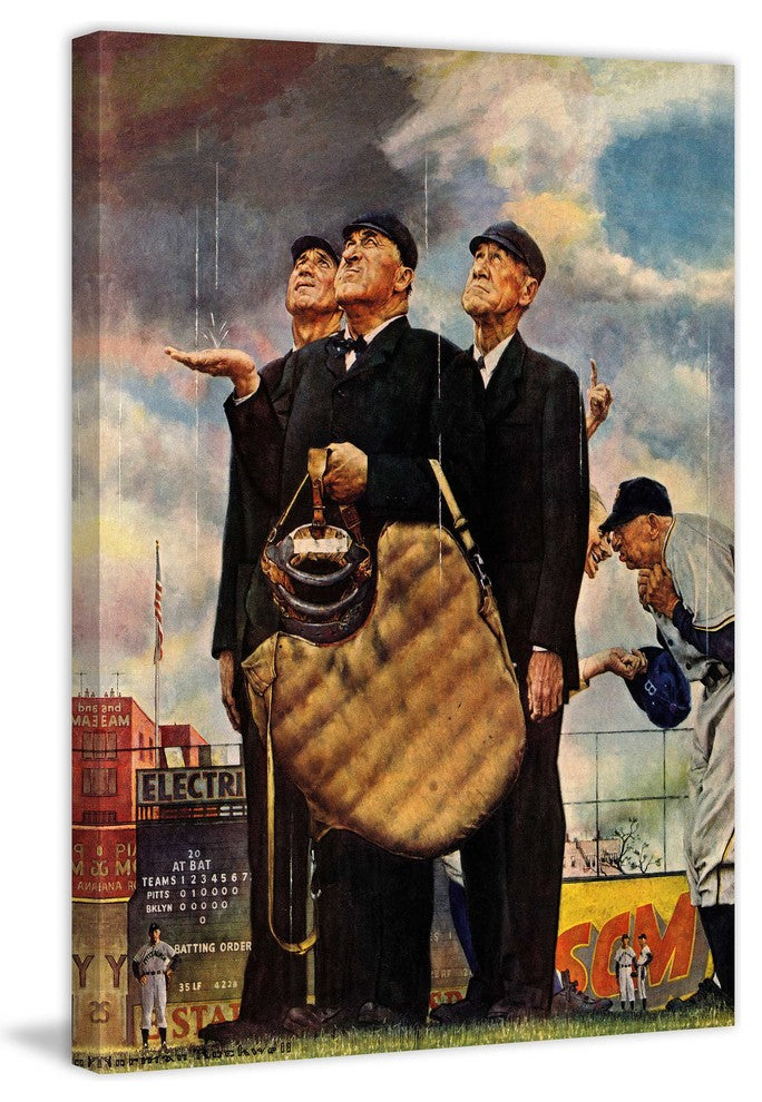 "Bottom of the Sixth" Painting Print on Canvas by Norman Rockwell