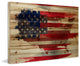 "American Map" Painting Print on Natural Pine Wood, 45"x30"